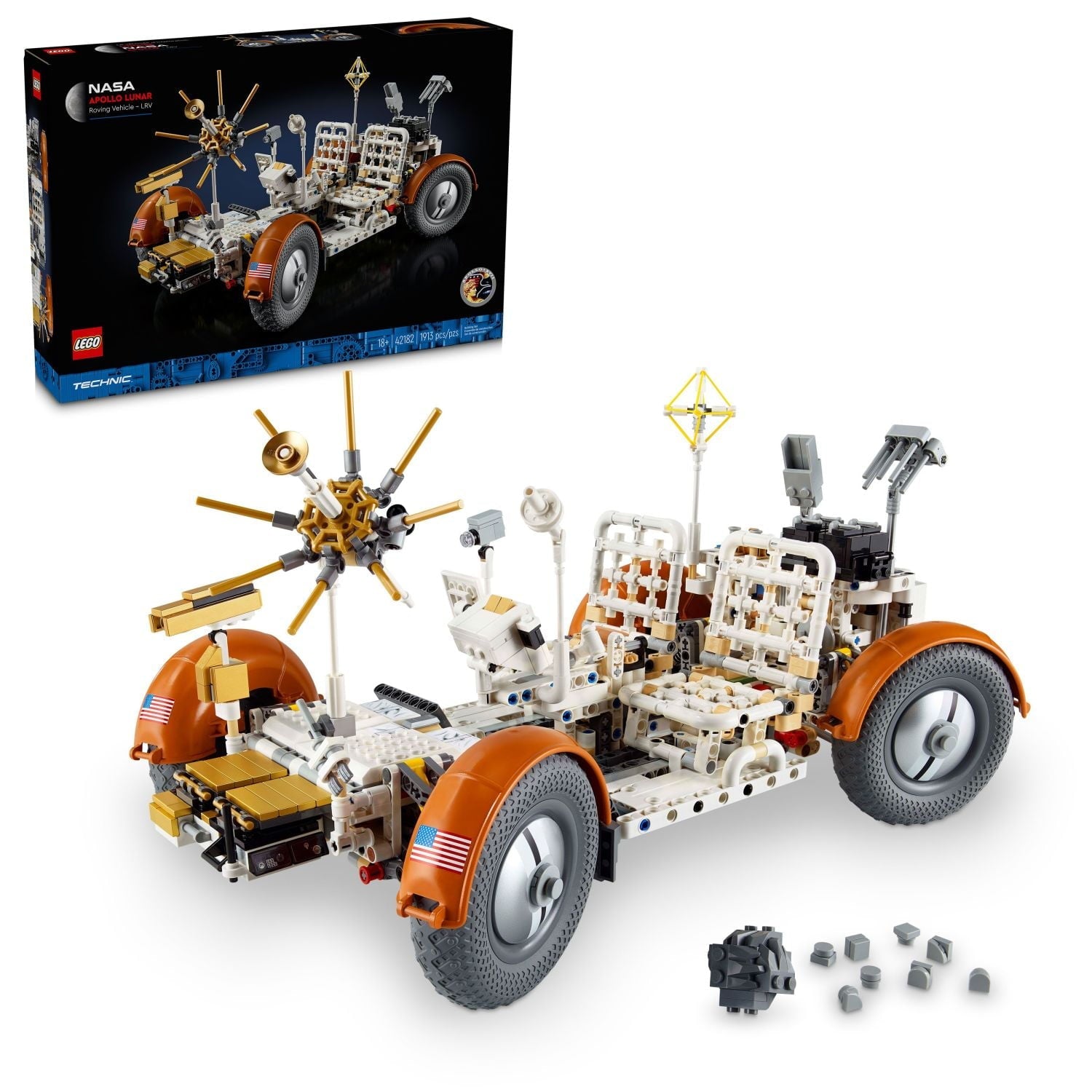 LEGO Technic NASA Apollo Lunar Roving Vehicle – LRV, Space Rover NASA Model for Adults, Buildable Space Set with Details, Collectible Outer Space Gift for Science Fans, 42182